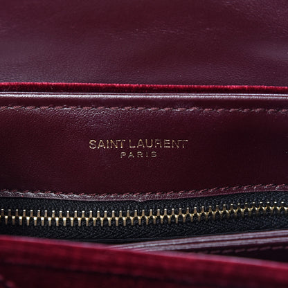 Saint Laurent Velvet Y Quilted Monogram Toy Loulou Crossbody Bag French Burgundy 6 of 14