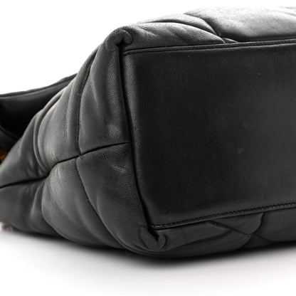 Saint Laurent Lambskin Quilted Medium Loulou Puffer Monogram Chain Satchel Black 9 of 13