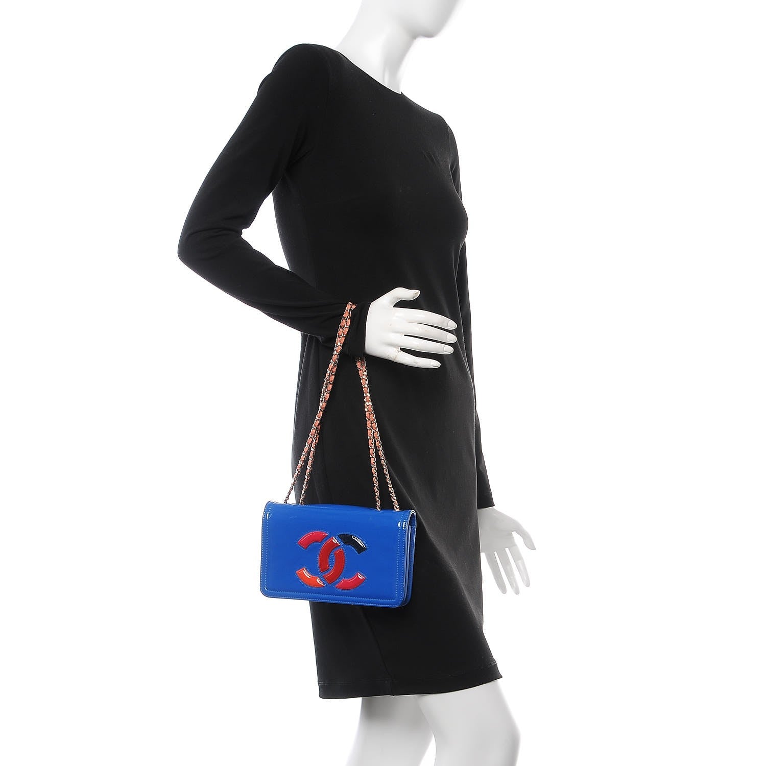 Chanel Vinyl Small Lipstick Flap Blue 2 of 12