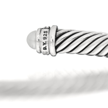 David Yurman Sterling Silver Diamond Pearl 5mm Cable Classics Princess Bracelet 4 of 4