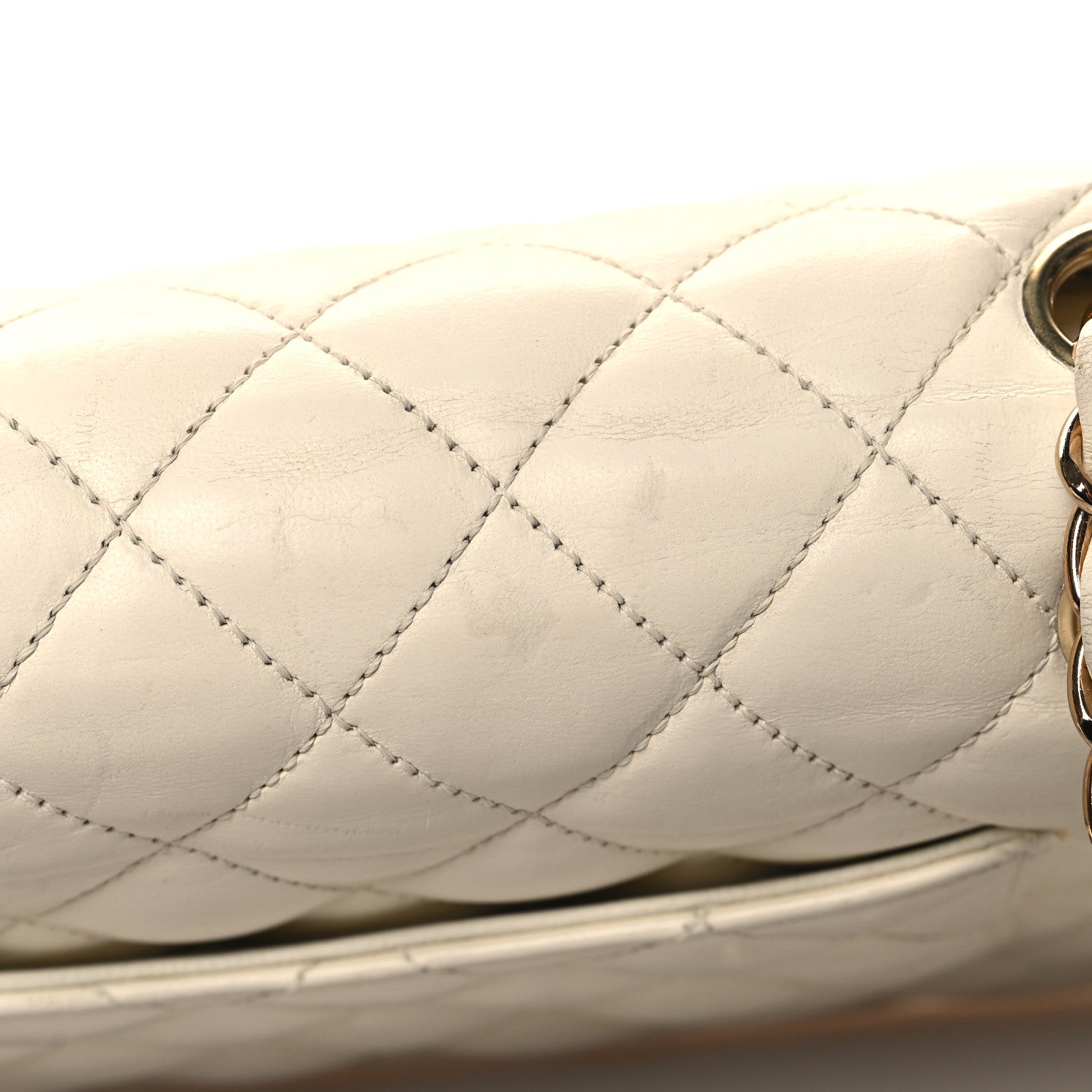 Chanel Lambskin Quilted Medium Double Flap White 11 of 15