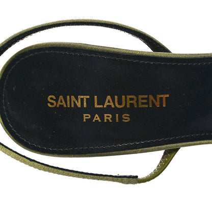 Saint Laurent Crepe De Chine Blade 105 Slingback Pumps 38 Lime 8 of 9