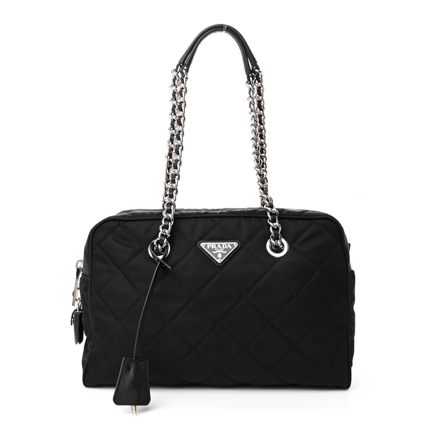 Prada Nylon Tessuto Impuntu Quilted Shoulder Bag Black 1 of 11