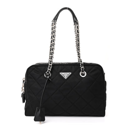 Prada Nylon Tessuto Impuntu Quilted Shoulder Bag Black 1 of 11
