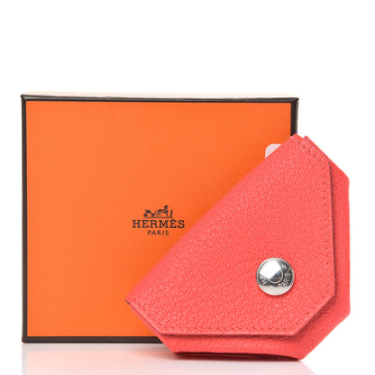 Hermes Chevre Mysore Verso Le 24 Coin Purse Rose Texas Bleu Frida 7 of 7