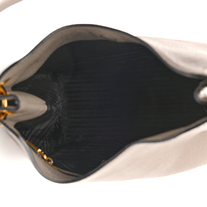 Prada Vitello Phenix Logo Hobo Taupe 5 of 14