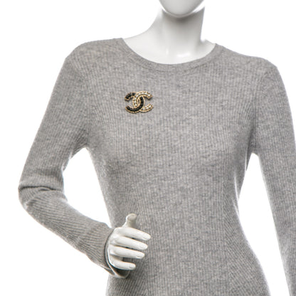 Chanel Pearl CC Brooch Gold Black 2 of 4
