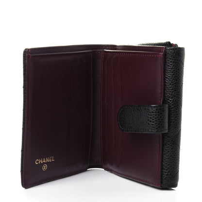 Chanel Caviar Quilted Compact French Flap Wallet Black 3 of 5
