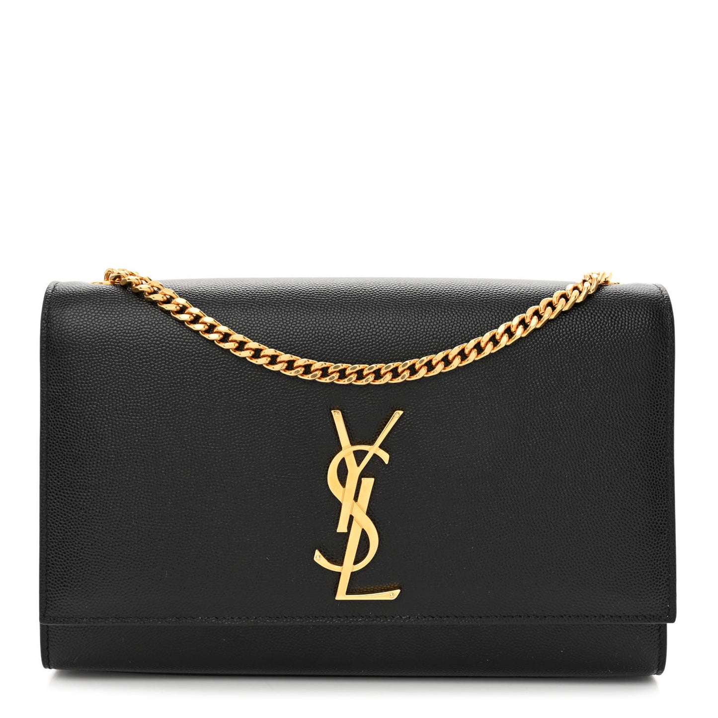 Grain De Poudre Medium Classic Monogram Kate Satchel Black