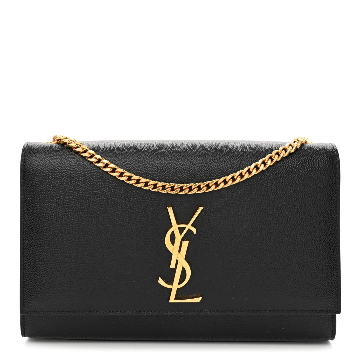 Saint Laurent Grain De Poudre Medium Classic Monogram Kate Satchel Black 1 of 10
