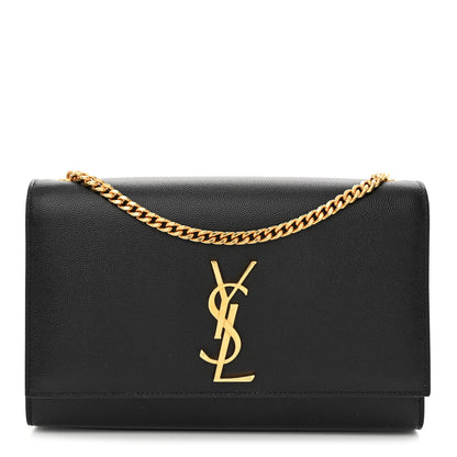 Saint Laurent Grain De Poudre Medium Classic Monogram Kate Satchel Black 1 of 10