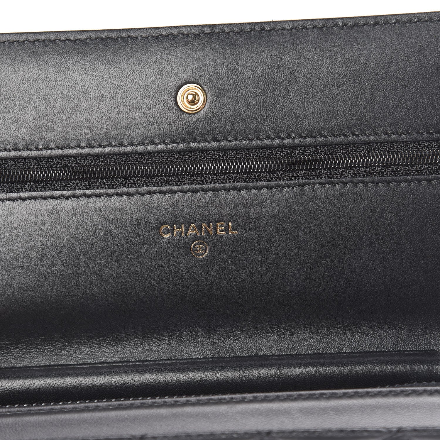 Chanel Lambskin Quilted Wallet On Chain WOC Black 6 of 12