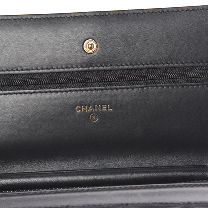 Chanel Lambskin Quilted Wallet On Chain WOC Black 6 of 12