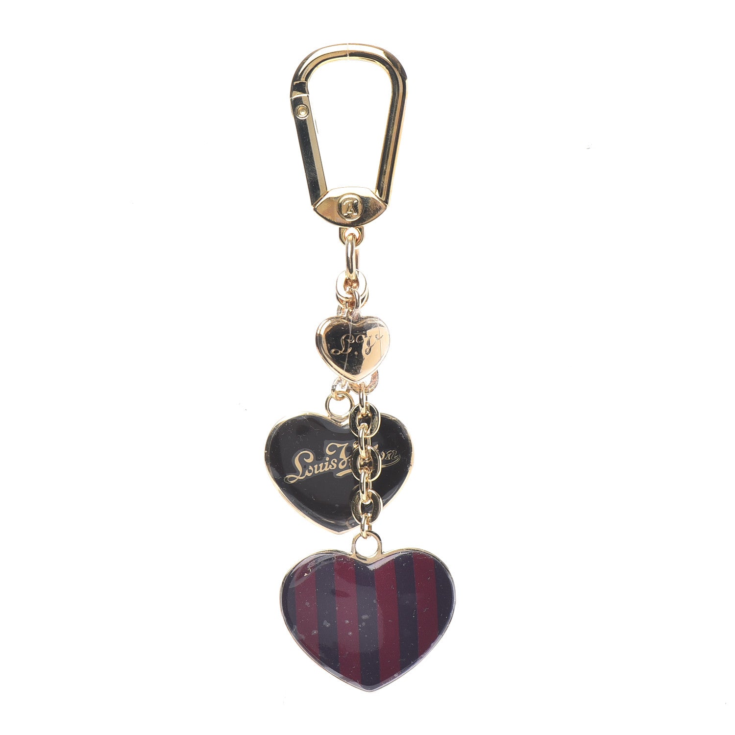 Louis Vuitton Rayures Coeur Bag Charm Key Holder Amarante 1 of 3