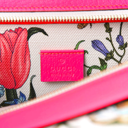 Gucci Canvas Medium Flora Tote Fuchsia 9 of 11