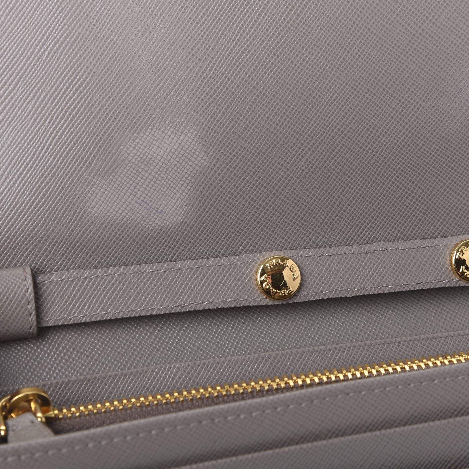 Prada Saffiano Metal Oro Chain Wallet Argilla 9 of 9