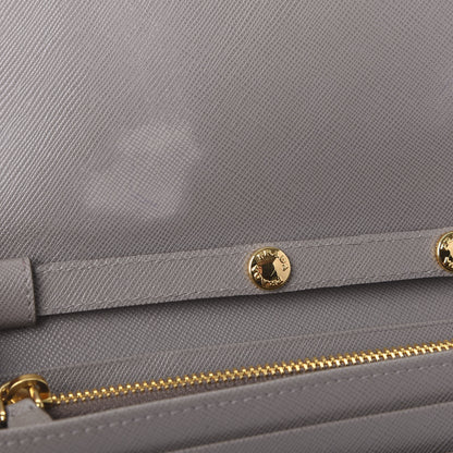 Prada Saffiano Metal Oro Chain Wallet Argilla 9 of 9