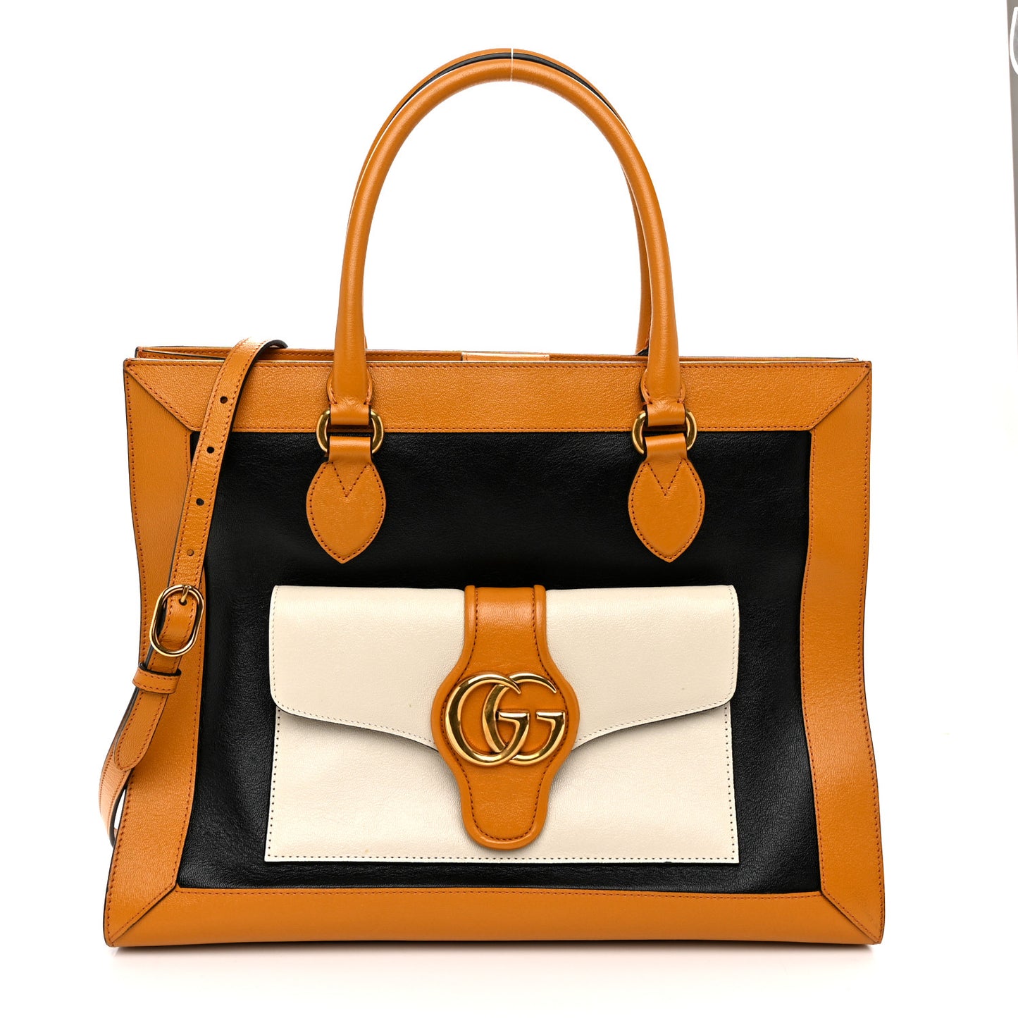 New Sakai Calfskin Lux Tri-Color Medium Dahlia Shoulder Bag Black Mystic White Sun Oil