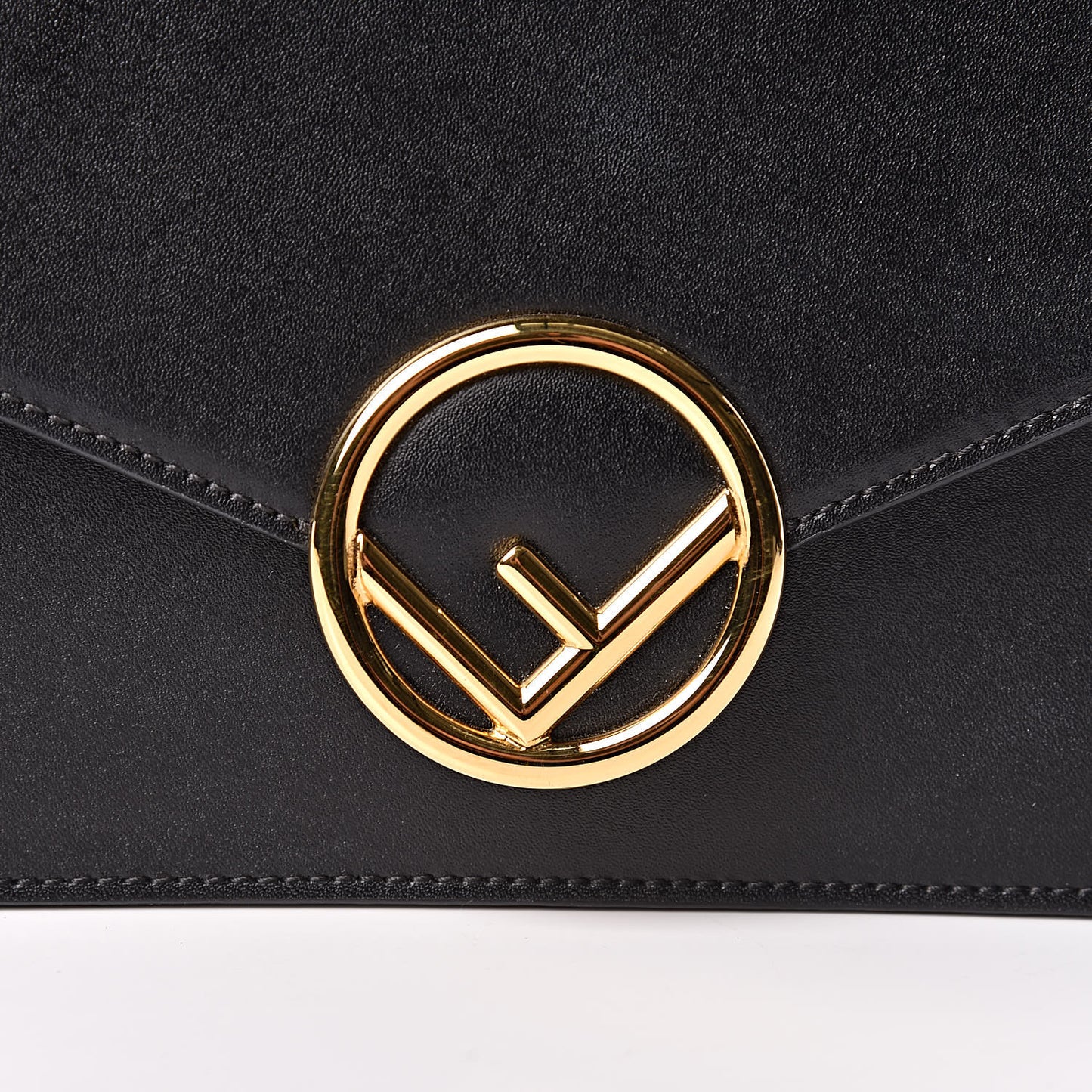Vitello Liberty Lucido F is Fendi Medium Envelope Wallet on Chain Black