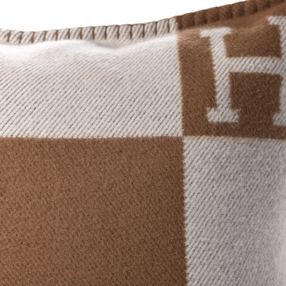 Hermes Wool Cashmere Avalon Pillow PM Ecru Camel 5 of 5