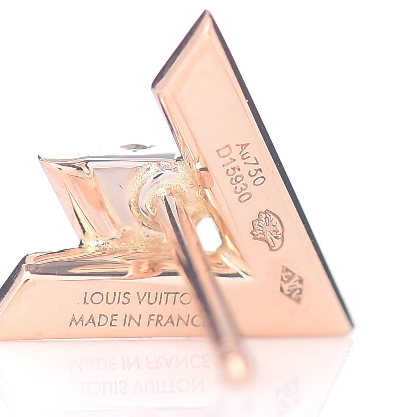 18K Pink Gold Diamond LV Volt Single Stud Earring