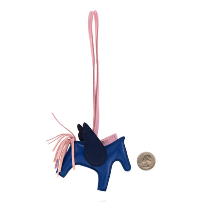 Hermes Milo Lambskin Grigri Rodeo Pegase Horse Bag Charm PM Bleu France Mauve Sylvestre Bleu Saphir 2 of 5