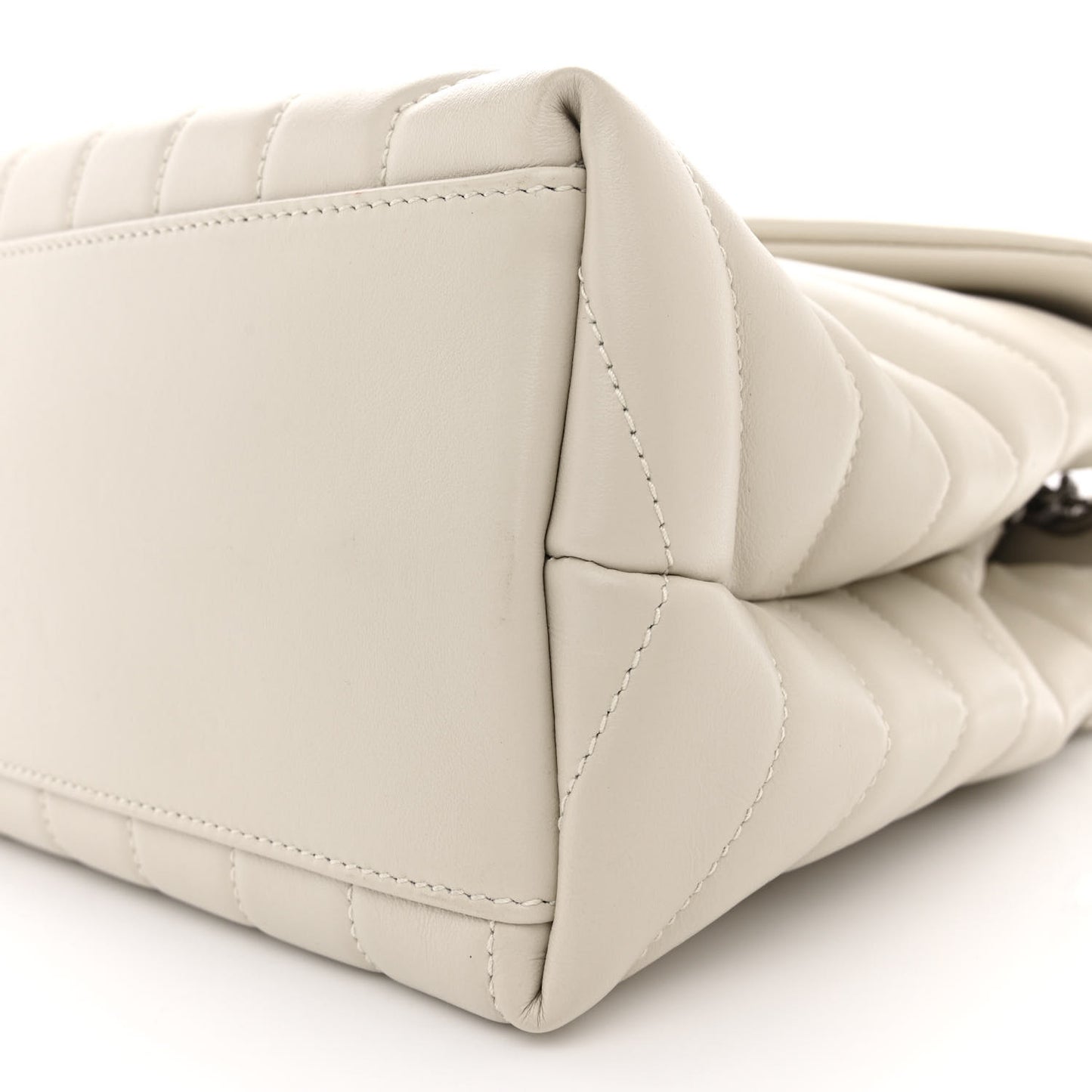 Calfskin Y Quilted Monogram Medium Loulou Chain Satchel Crema Soft