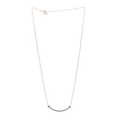 Tiffany 18K Rose Gold Small T Smile Pendant Necklace 3 of 6