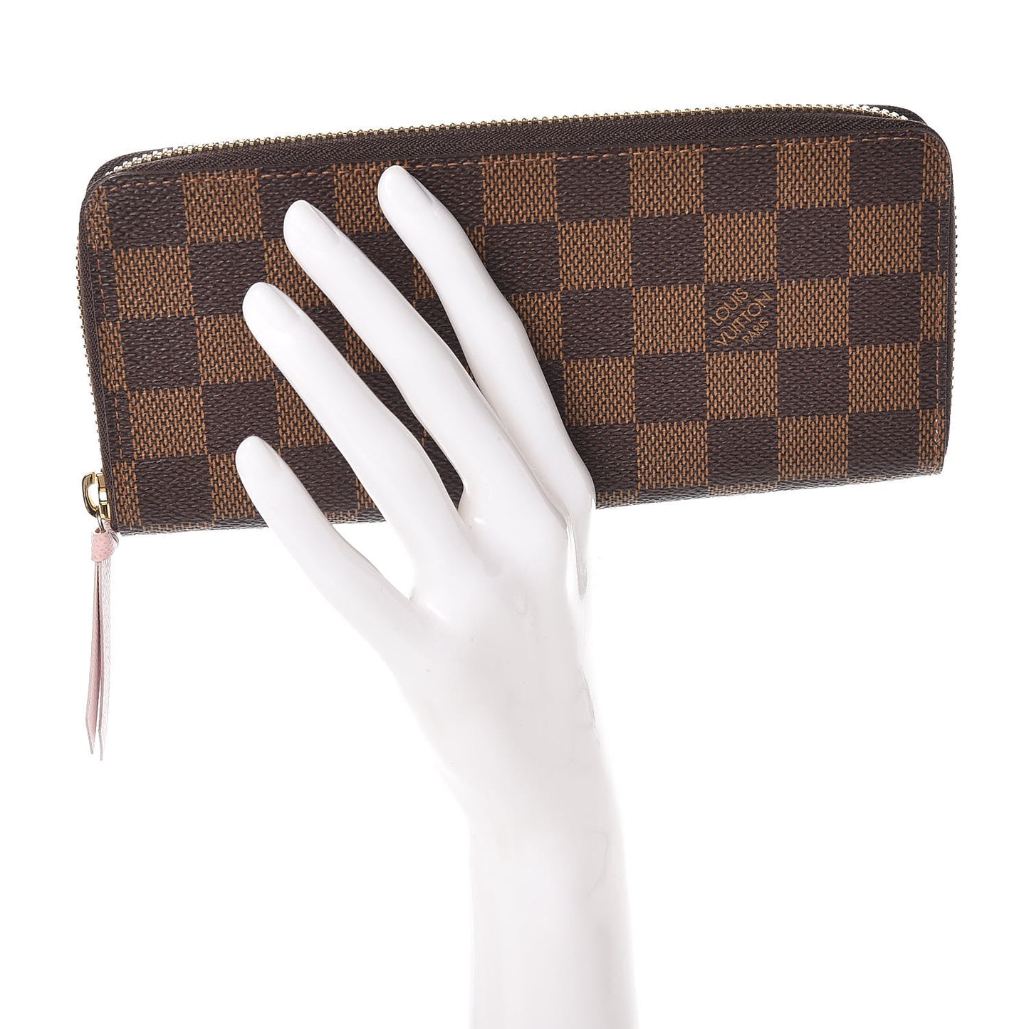 Damier Ebene Clemence Wallet Rose Ballerine