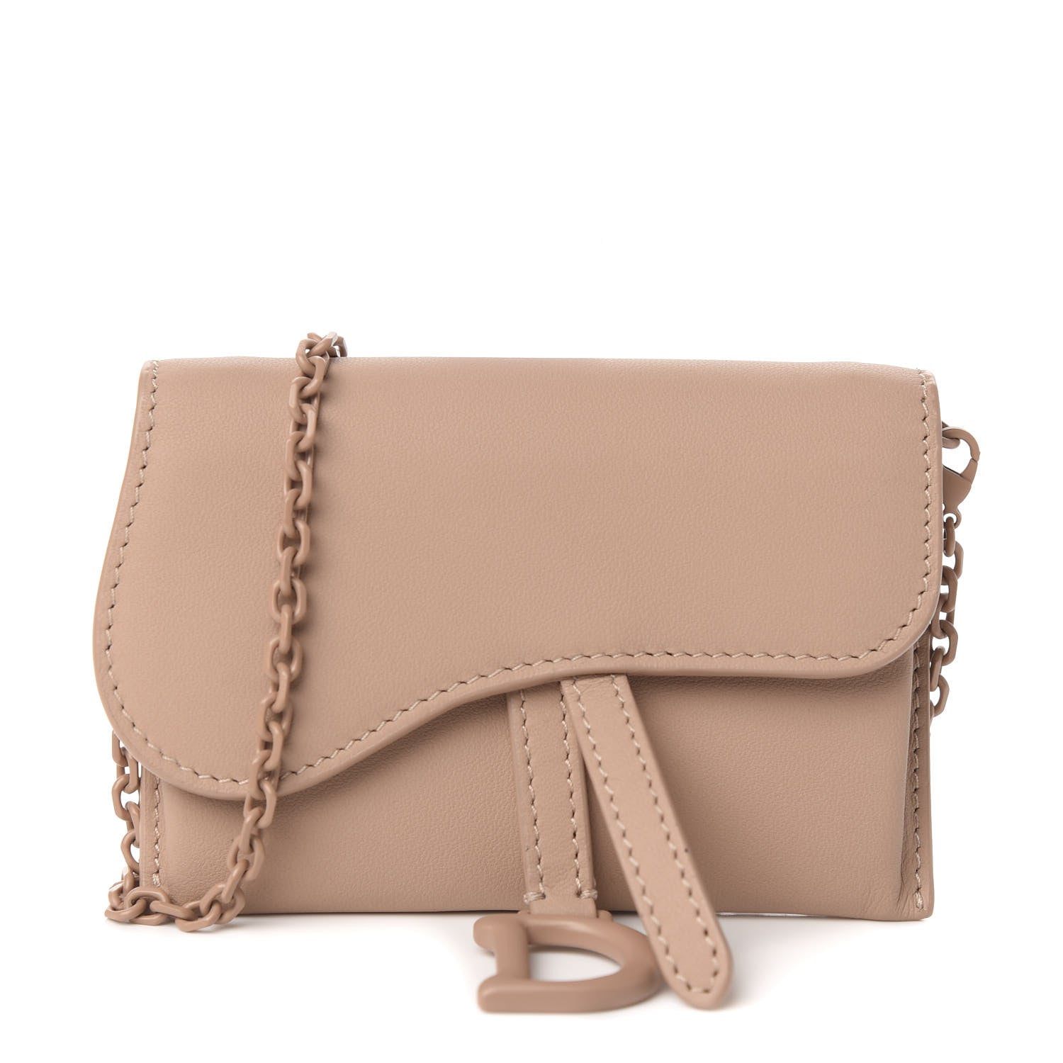 Christian Dior Ultra Matte Calfskin Nano Saddle Chain Pouch Rose Des Vents 1 of 8