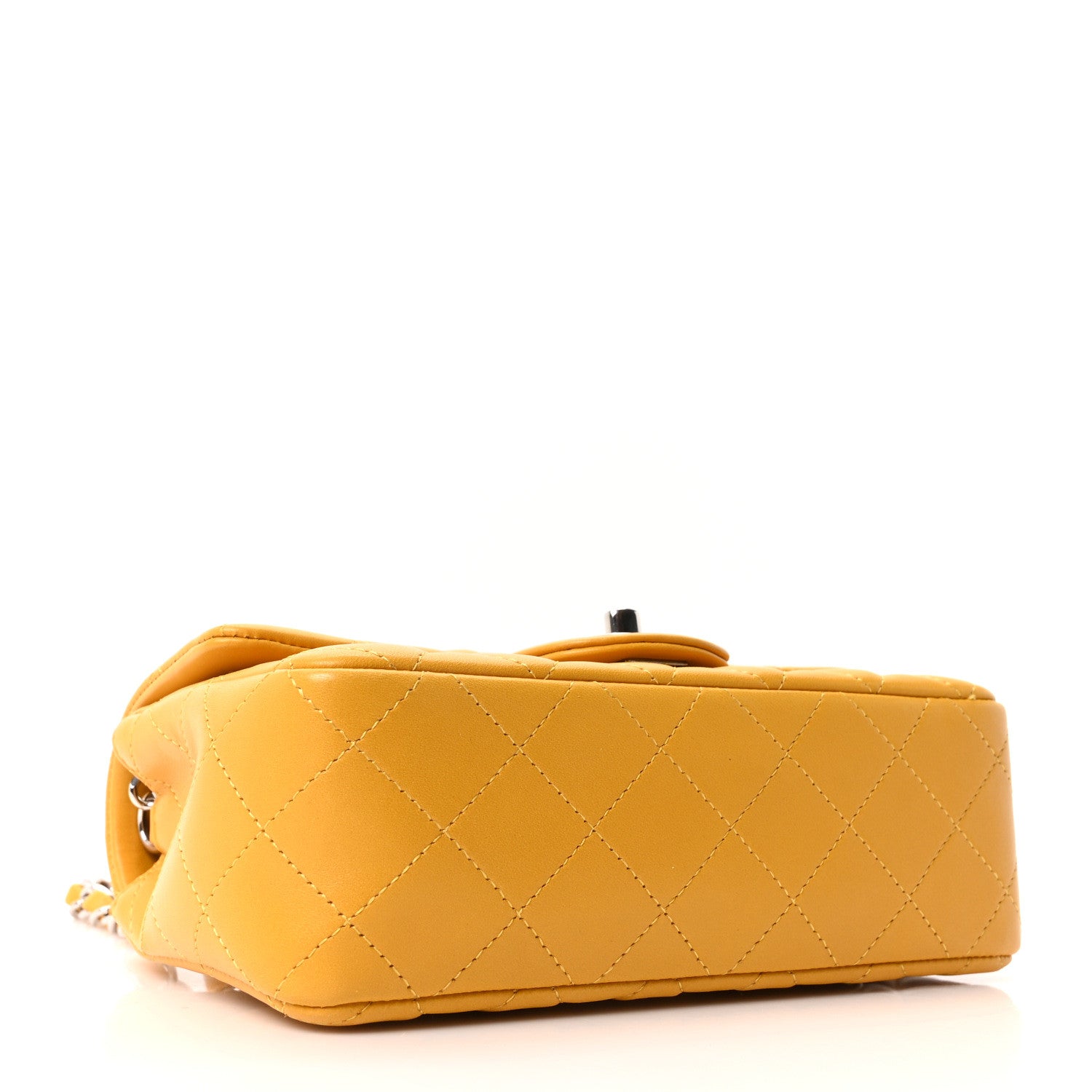 Chanel Lambskin Quilted Mini Rectangular Flap Yellow 4 of 10