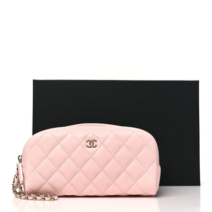 Chanel Caviar Quilted Toiletry Case With Chain Light Pink 10 of 10