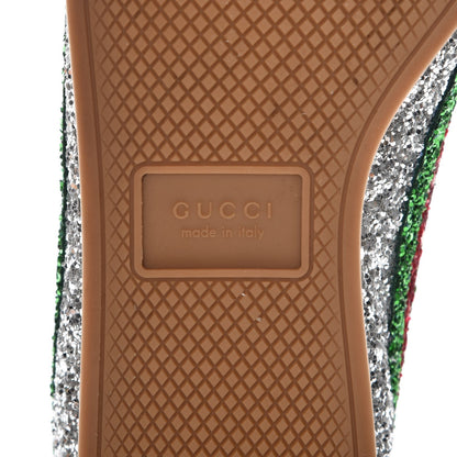 Gucci Glitter Fabric Web Falacer Sneakers 39 Silver 6 of 9