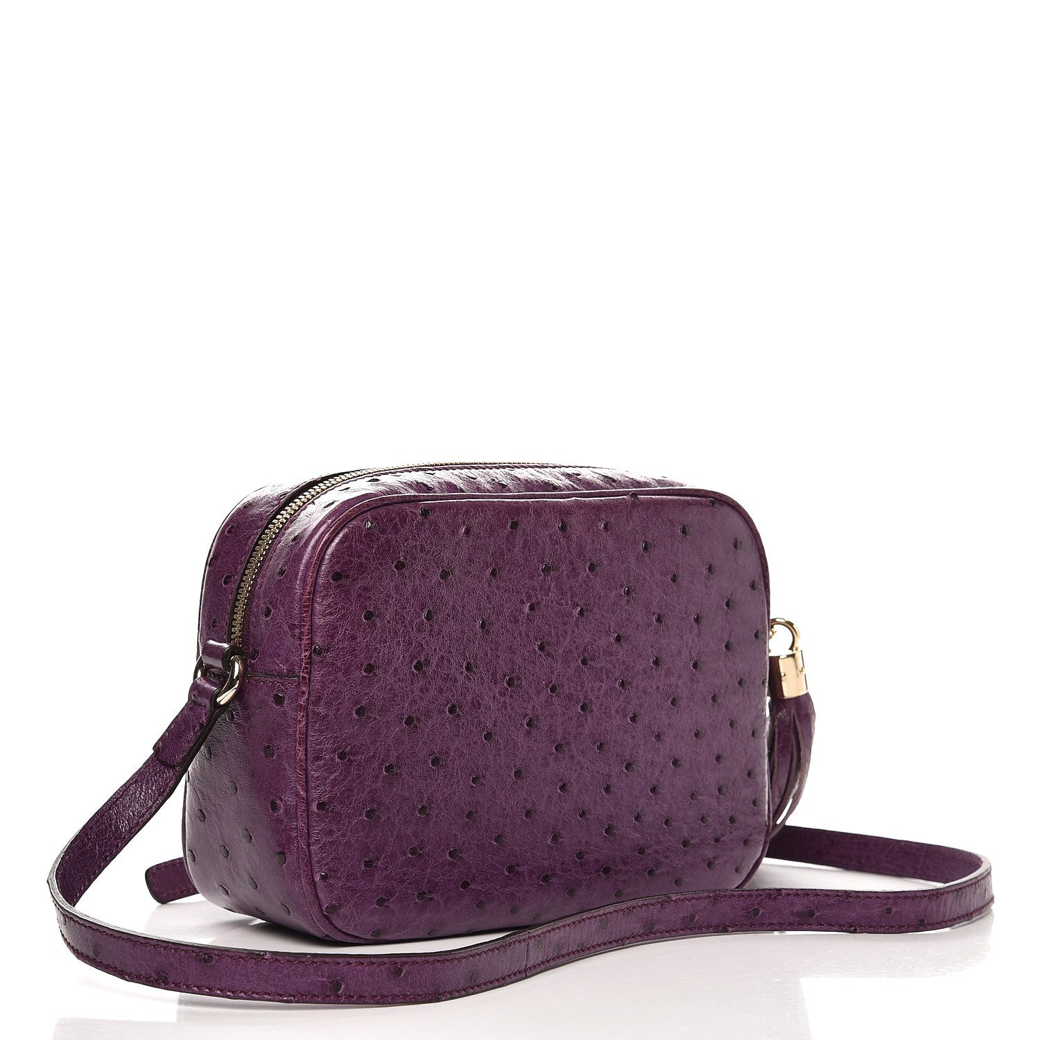 Gucci Ostrich Small Soho Disco Bag Grape Royal 3 of 9