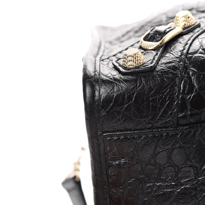 Balenciaga Calfskin Crocodile Embossed Giant 12 Gold Hardware City Black 14 of 14