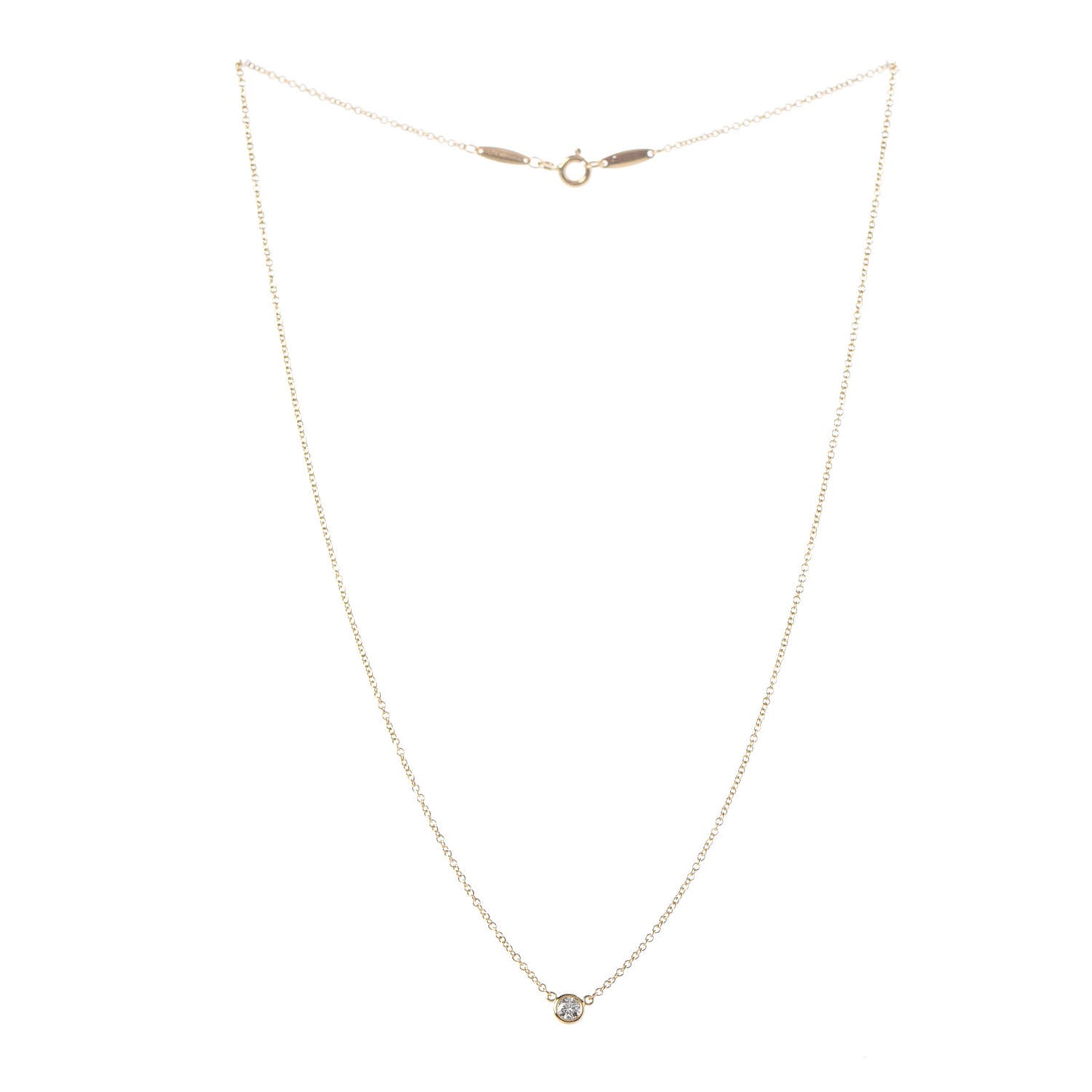 18K Yellow Gold Diamond .14ct Elsa Peretti Diamonds by the Yard Pendant Necklace