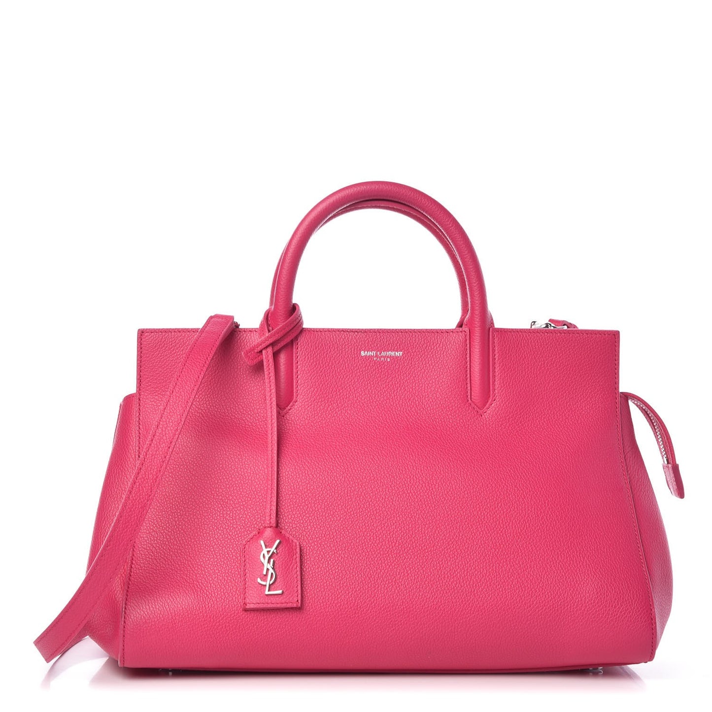 Grained Calfskin Small Cabas Rive Gauche Bubblegum