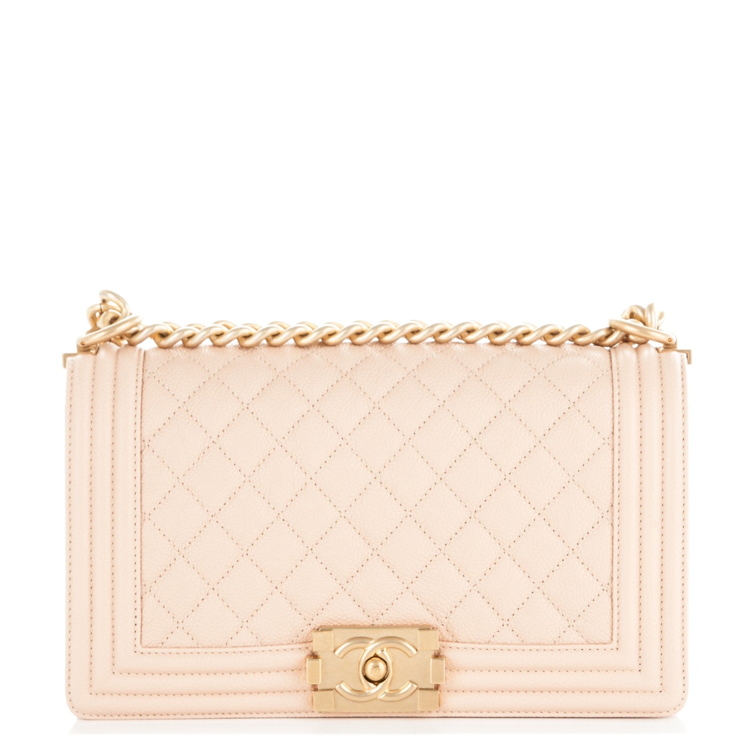 Chanel Caviar Quilted Medium Boy Flap Light Beige 1 of 7