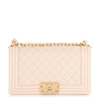 Chanel Caviar Quilted Medium Boy Flap Light Beige 1 of 7