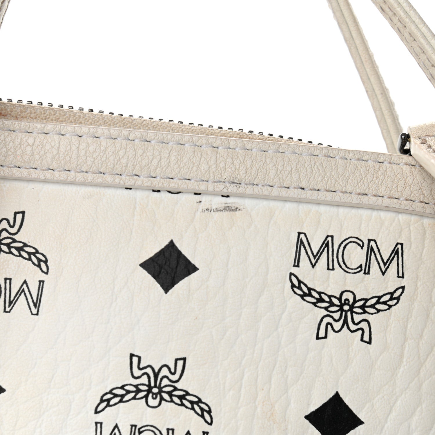 MCM Visetos Medium Liz Reversible Shopper Tote White 18 of 20