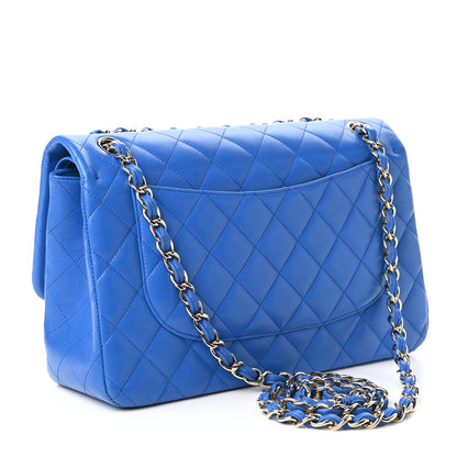 Chanel Lambskin Quilted Jumbo Double Flap Blue 3 of 10