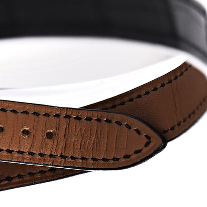 Hermes Stainless Steel Alligator 23mm Cape Cod Quartz Watch Noir 7 of 7