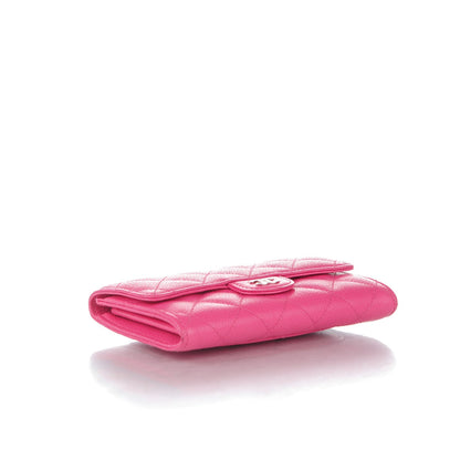 Chanel Caviar Quilted Small Flap Wallet Dark Pink 4 of 8