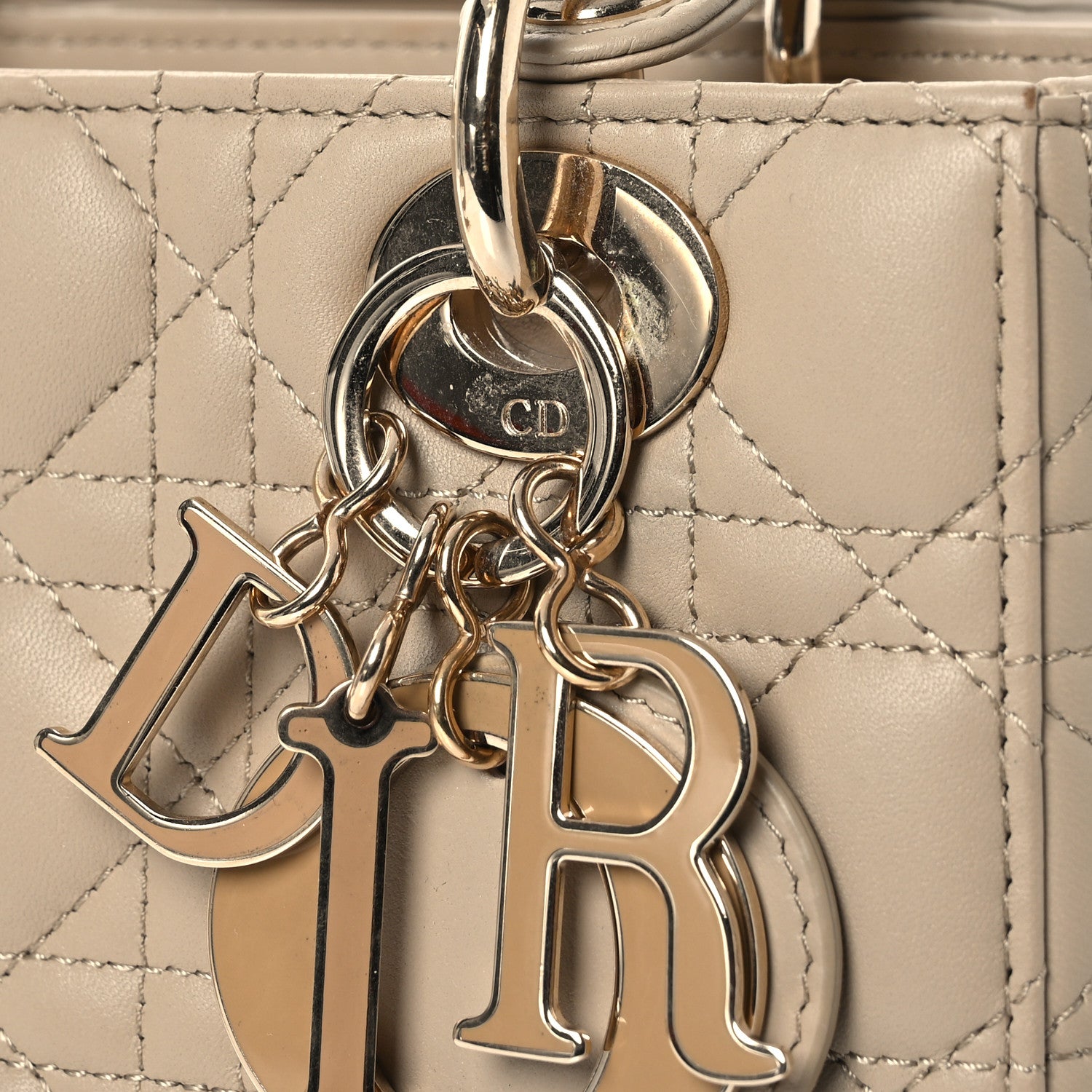 Christian Dior Lambskin Cannage Small Lucky Badges My Lady Dior Beige 12 of 18