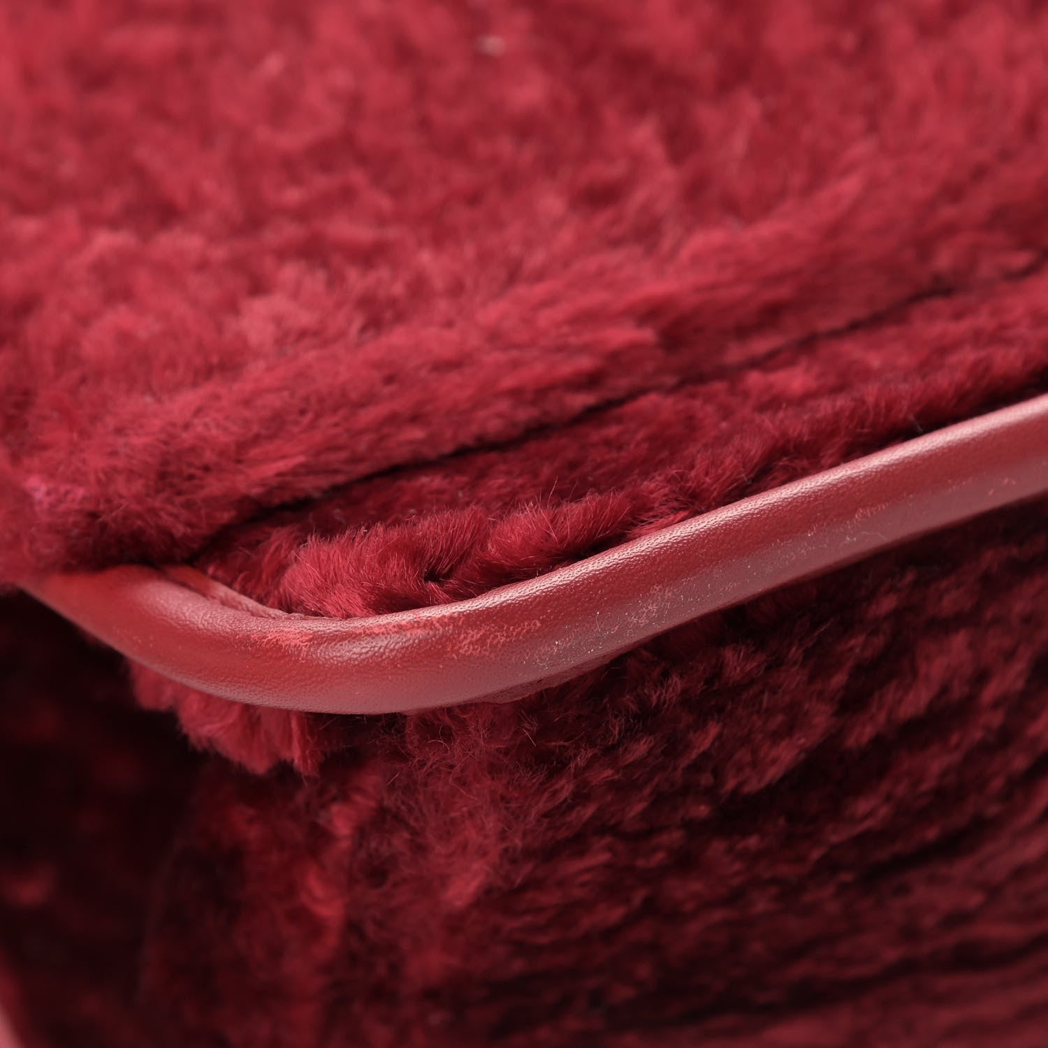 Fendi Velluto Astrakan Vitello Dolce F is Fendi Kan I Shoulder Bag Rosso 5 of 11