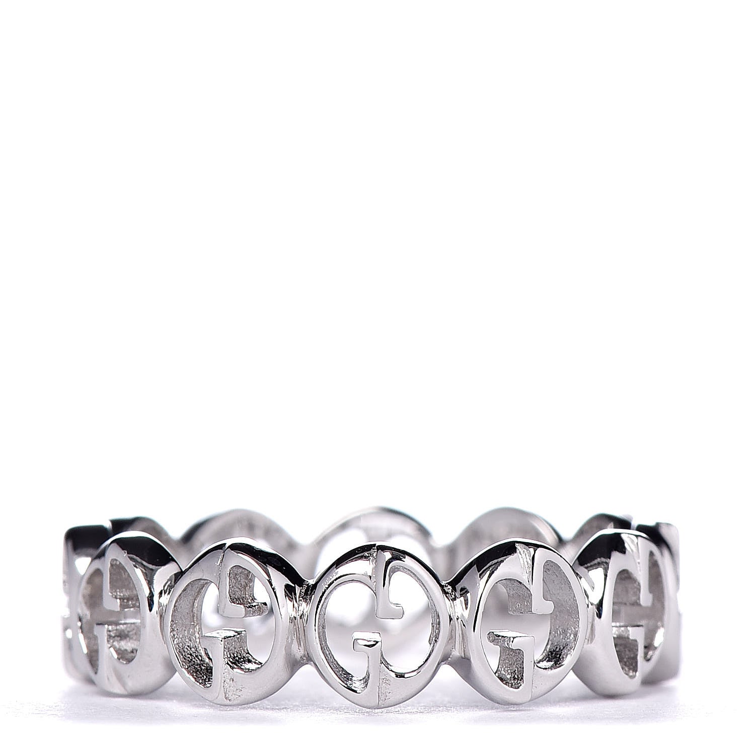 Gucci 18K White Gold 5mm 1973 Band Ring 48 4.5 1 of 6