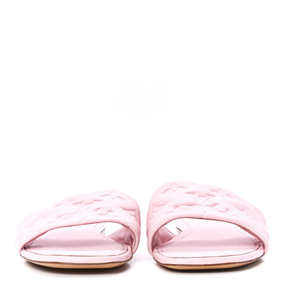 Louis Vuitton Lambskin Embossed Monogram Revival Flat Mules 39 Rose Clair 2 of 8