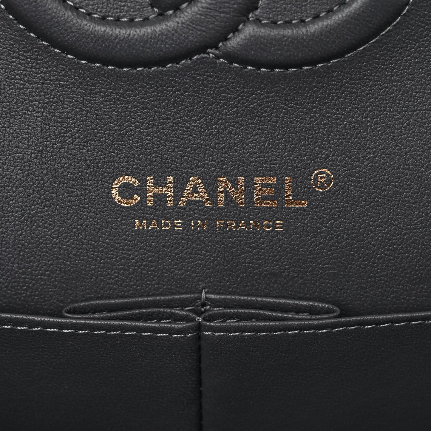 Caviar Quilted Medium Double Flap Dark Grey