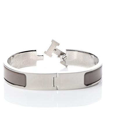 Hermes Enamel Clic Clac H Narrow Bracelet PM Marron Glace 4 of 6