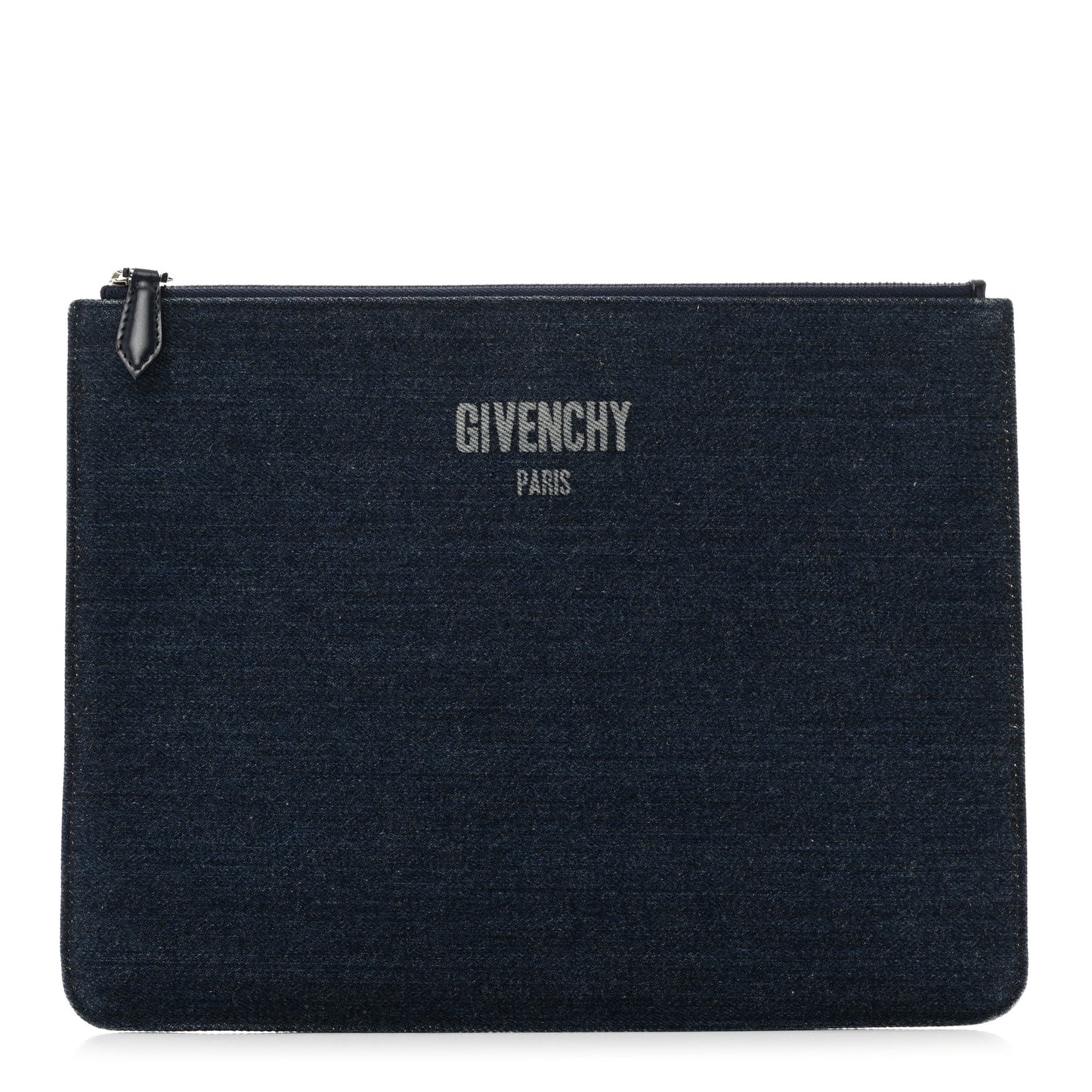 Denim Logo Zip Pouch Blue